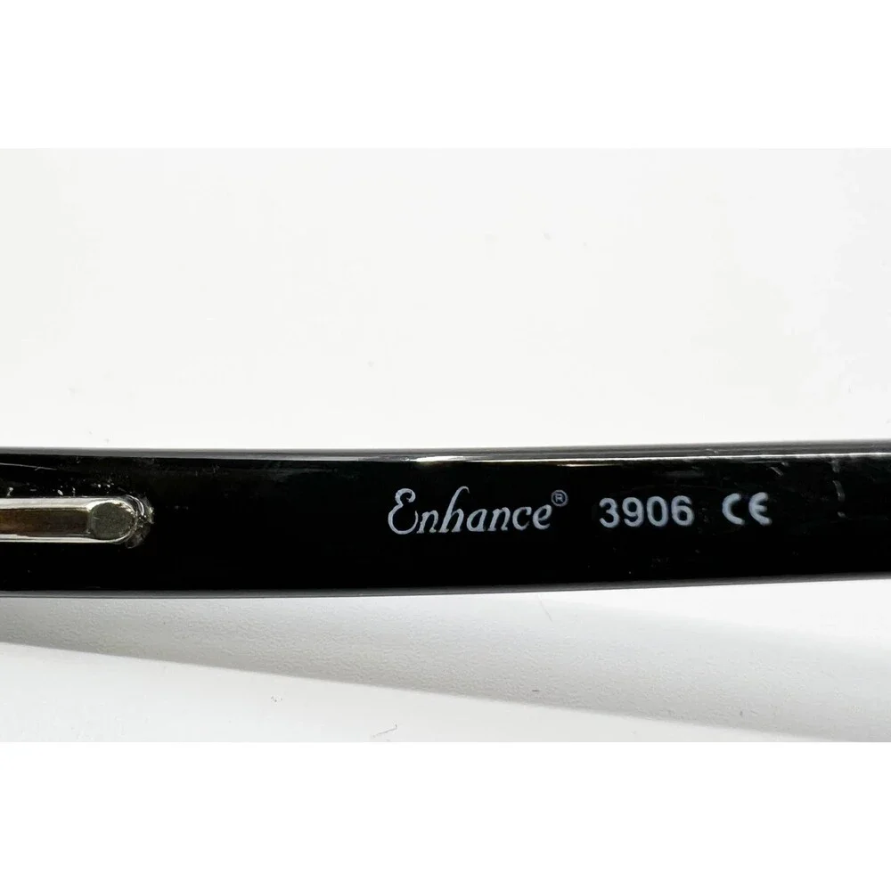 Enhance Eyeglass Frames Womens Black Cat Eye Paris France 3906 51-16-135